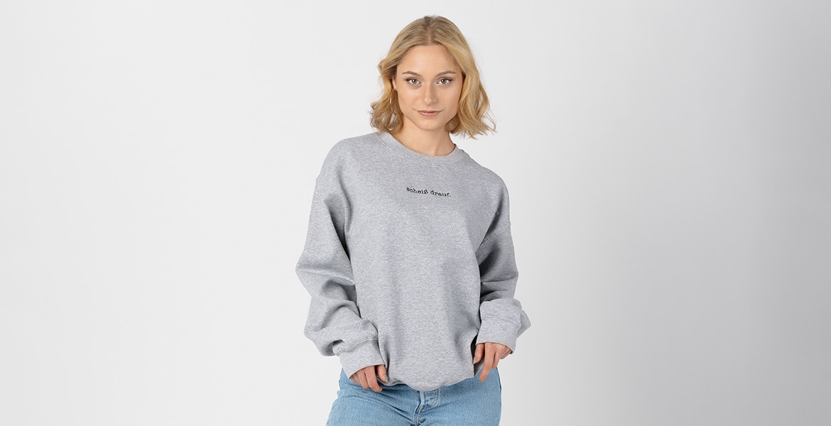  Sweater „Scheiß drauf“, grau 